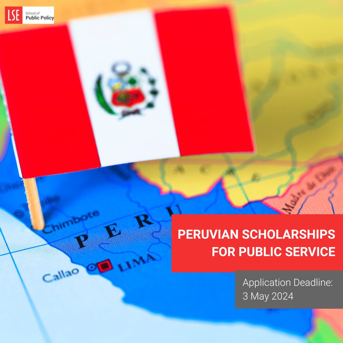 LSEPublicPolicy's tweet photo. Our Peruvian Scholarships for Public Service are open for applications for our 2024 intake.

➡ Find out more about eligibility to apply and the application process: https://t.co/QPBewJDFWN

#Peru #scholarships #policyschools https://t.co/XsEA1nrIAE