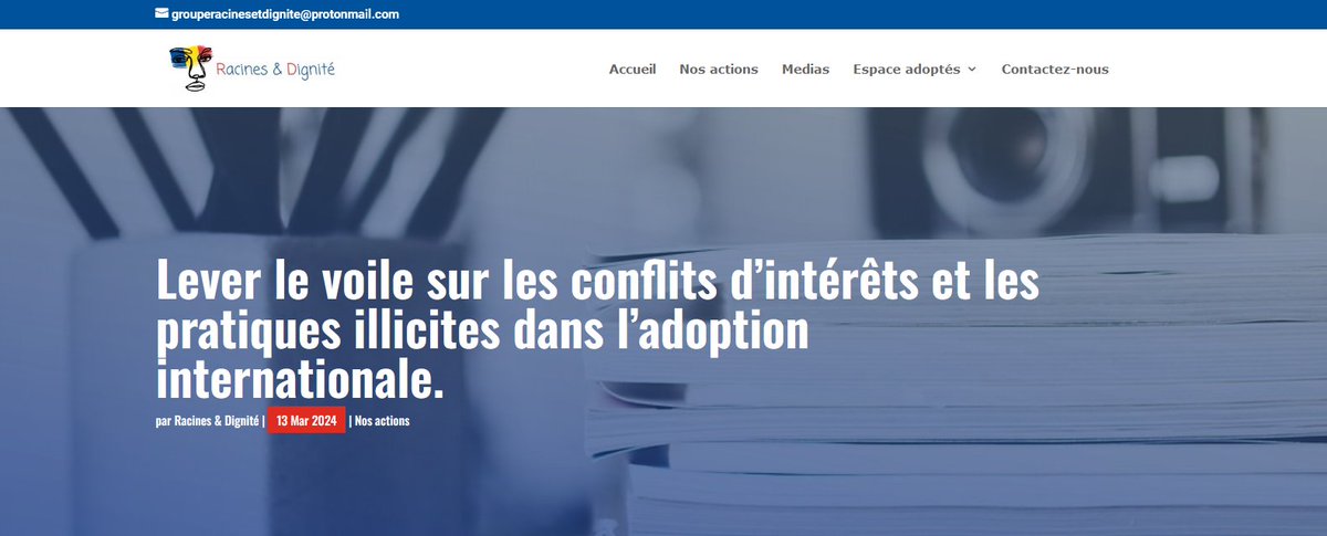 N'étant  pas invités à la remise des conclusions du #rapportinterministériel les #conflitsdintérêts sont énormes pour les acteurs de l'#adoption comme la #MAI , #CNA 
Nous attendons une réponse M. le ministre @steph_sejourne 

#justice
#crimes 
👇

racines-dignite.org/lever-le-voile…