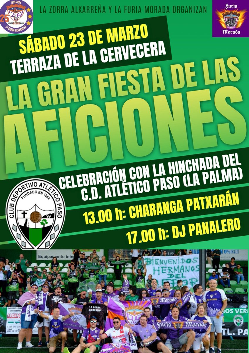FuriaMorada1947's tweet photo. El próximo sabado 23 de marzo....

VAN A PASAR COSITAS

La @lazorraalk y la Furia Morada se unen para realizar la mayor fiesta del fútbol vista en Guadalajara en los últimos tiempos junto a nuestros amigos del @AtleticoPaso 

¿CUANTO QUEDA JOSÉ FRANCISCO? https://t.co/iqgANEH3do