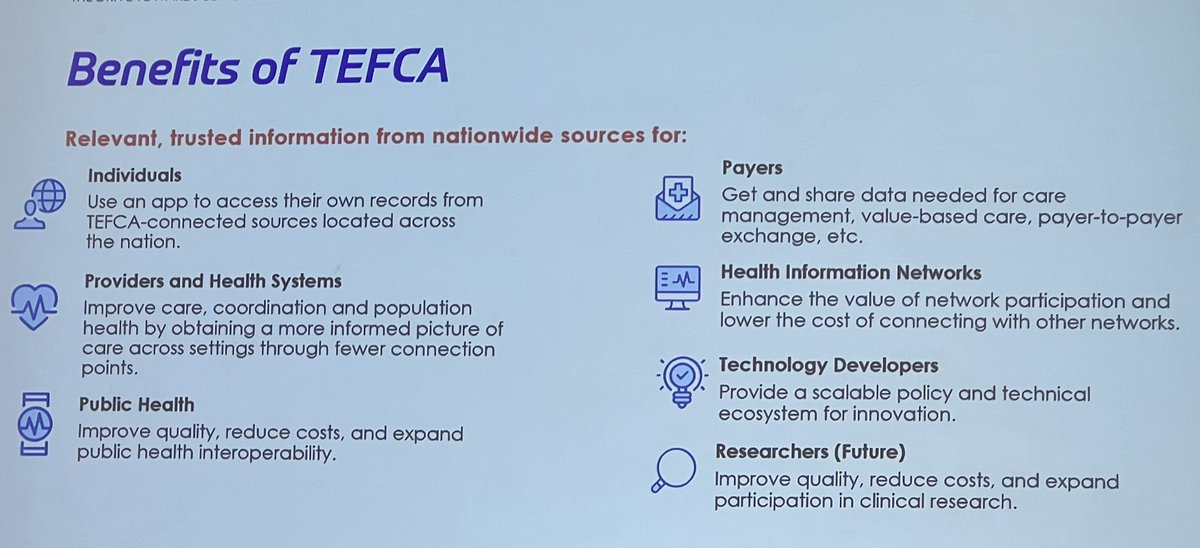 The many benefits of #TEFCA ✨💫 @ONC_HealthIT @sequoiaproject #HIMSS2024 #HIMSS24 @Surescripts