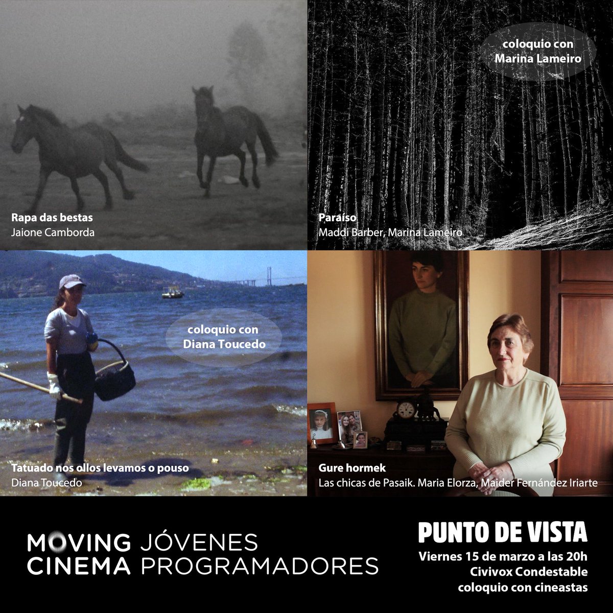 abaoaqu_'s tweet image. 📢Imperdible este viernes en #PDV2024! 
El grupo de #JóvenesProgramadores @MovingCinema_ @PuntodVistaFest presenta la fascinante sesión 
📽️Films de Jaione Camborda, Maddi Barber-Marina Lameiro, Diana Toucedo, Maria Elorza-Maider Fernández Iriarte
👥¡Y coloquio con las cineastas!