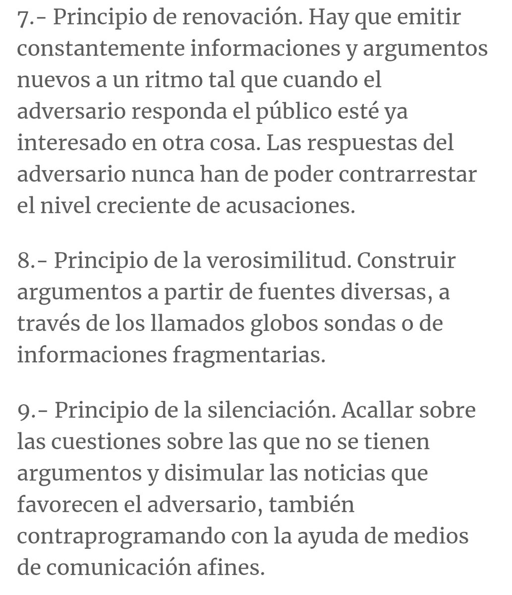 Alberto_Hai's tweet photo. Estos son los principios de la propaganda nazi. Los políticos ahora lo llaman "Manual De Resiliencia". https://t.co/XmQOOTb7fN