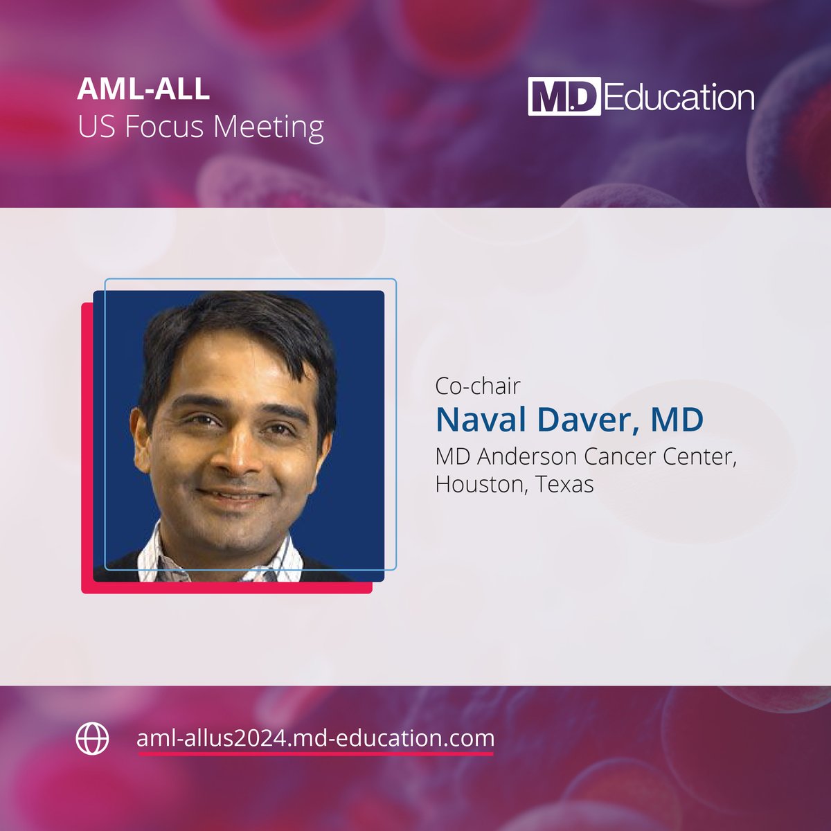 Co-chair announcement! 📣 Eunice Wang from @RoswellPark, alongside Naval Daver and Elias Jabbour from @MDAndersonNews will be co-chairing our 3rd annual AML-ALL US Focus meeting, with a great agenda we can't wait to share with you! 🔗👉 bit.ly/3SXrGr6 🗓️ July 11-13