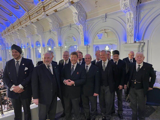 Great afternoon at UGLE. Lunch on balcony in Grand Connaught rooms