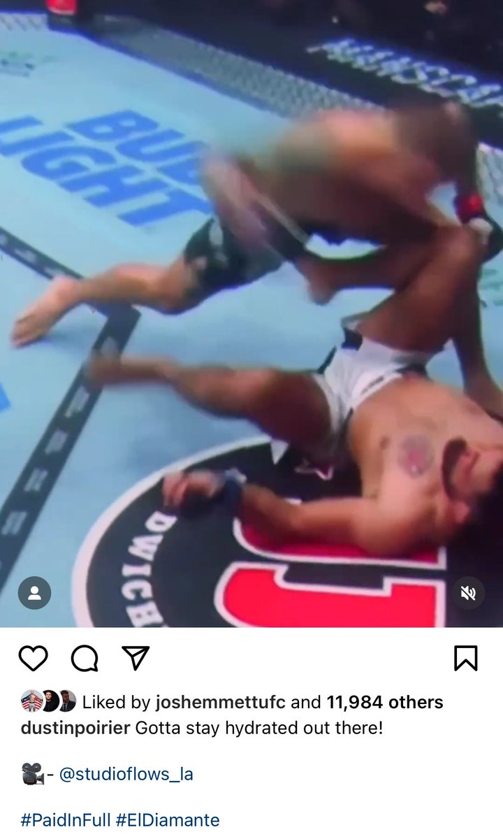 ChampRDS's tweet photo. Dustin Poirier’s response via Instagram:

“Gotta stay hydrated out there!”

#UFC #MMA https://t.co/f6wxz8LXcM