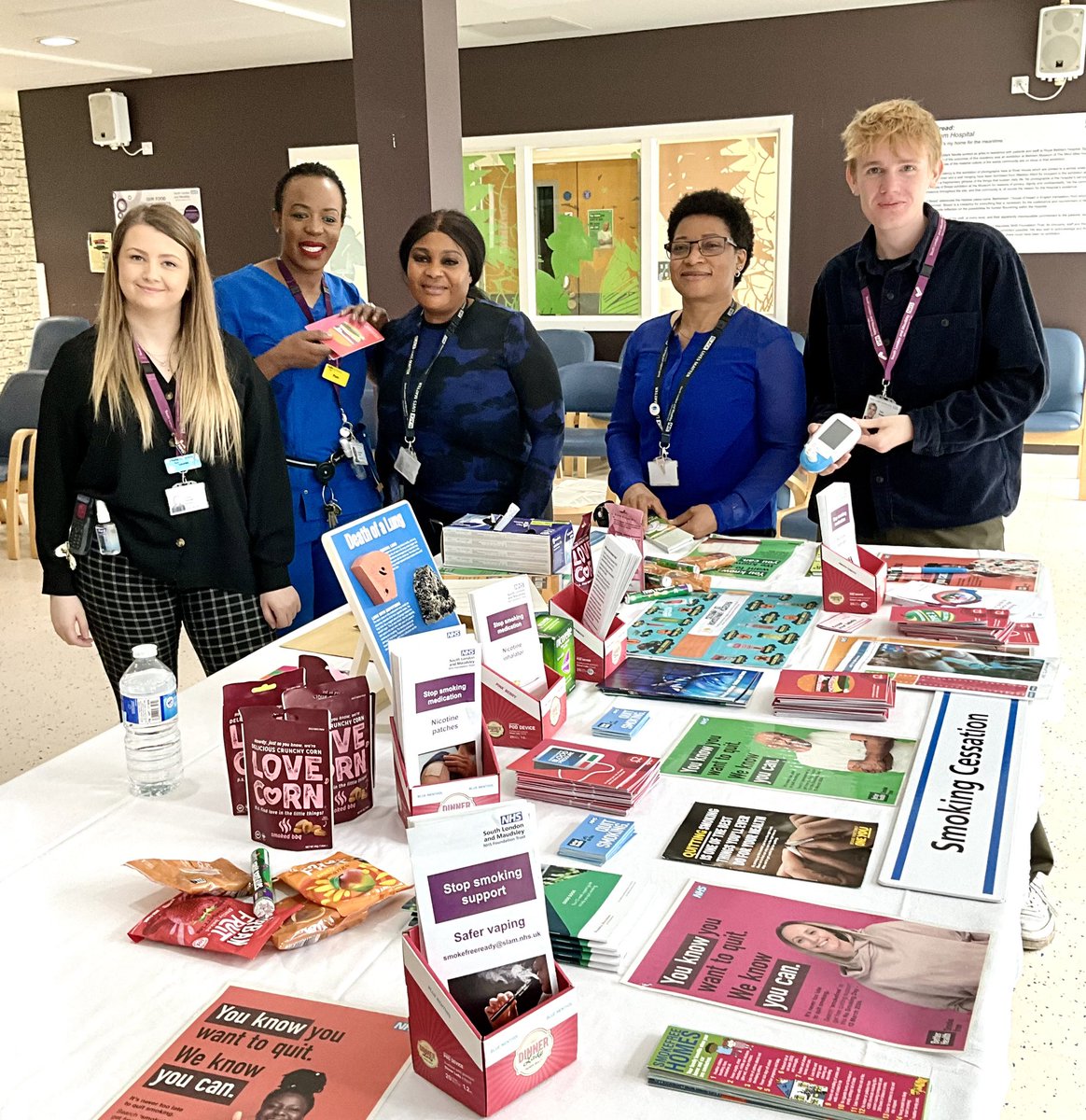 Chris Junak (@junakchris) on Twitter photo Imagine if 1 patient quits smoking for good… that’s up to 20 yrs saved, five patients…A CENTURY.
National No Smoking Day in River House <a href="/CEO_DavidB/">David Bradley</a> <a href="/daniel_turner22/">Daniel</a> <a href="/MaudsleyDoN/">Vanessa Smith RMN 💙</a> <a href="/MaryYatesexSLaM/">Mary Yates 💙💛</a> <a href="/Onye_SLaM/">Onye</a> <a href="/RayMcGrath_RN/">𝑅𝒶𝓎 𝑀𝒸𝒢𝓇𝒶𝓉𝒽</a> <a href="/LaurenDearden19/">Lauren Dearden</a> <a href="/PamDubz/">Pam</a> <a href="/sarahcook78/">sarah cook</a> <a href="/RoseOlaye_D_va/">Rose Olaye🌹❤️@MatronRose</a> Imagine if 1 patient quits smoking for good… that’s up to 20 yrs saved, five patients…A CENTURY.
National No Smoking Day in River House <a href="/CEO_DavidB/">David Bradley</a> <a href="/daniel_turner22/">Daniel</a> <a href="/MaudsleyDoN/">Vanessa Smith RMN 💙</a> <a href="/MaryYatesexSLaM/">Mary Yates 💙💛</a> <a href="/Onye_SLaM/">Onye</a> <a href="/RayMcGrath_RN/">𝑅𝒶𝓎 𝑀𝒸𝒢𝓇𝒶𝓉𝒽</a> <a href="/LaurenDearden19/">Lauren Dearden</a> <a href="/PamDubz/">Pam</a> <a href="/sarahcook78/">sarah cook</a> <a href="/RoseOlaye_D_va/">Rose Olaye🌹❤️@MatronRose</a>