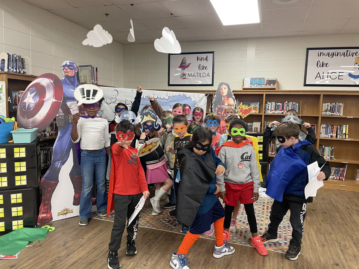 hgerickteach's tweet photo. Room 137 Bascomb!  Superheros assemble!  We loved our superhero book fair! @bascombbobcats @CherokeeSchools @katiebarrieCCES https://t.co/AHtRJ5OKlP