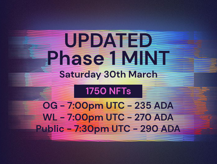 BlockMiners_NFT's tweet photo. 🚀MINT UPDATE ALERT!🚀
We've taken your feedback + suggestions onboard and this is how we plan to address the issues the community has raised
👇Here's our strategy moving forward:👇
1️⃣ We are splitting our Mint into multiple phases:
Phase 1 mint: March 30th, 7pm UTC
(Once we have successfully soldout Phase 1 mint, miners are online and payout rewards have commenced we will look to move on to Phase 2 mint)
💸 New Mint Prices:
💎 OG: 235 ADA
📰 WL: 270 ADA
🙍♂️ Public: 290 ADA
2️⃣ Collection Size Update:
As we have changed the price of the mint we have made the decision to adjust the main NFT collection size. This is to ensure we don't dilute the revenue distribution and keep the same estimated ROI for holders
🖼️ Phase 1 collection: 1750 NFTs🖼️
3️⃣ OG Mint Price Reduction & Benefits:
💎 Large Mint Discount (55 ADA - compared to Public Mint)
🤑 Monthly Mining Rewards (MUST BE STAKED ALONGSIDE MAIN COLLECTION NFT TO GET REWARDS)
⏰ Early Access to Mint
🎁 Exclusive Raffles and Airdrops
4️⃣ Early Adopters Mint:
As the main collection price has been reduced, the Early Adopters Mint Price has halved! (Minimum spend 675 ADA!)
OG ONLY GIVEAWAY
Got a Block Miner OG? If not, pick one up - https://t.co/iL5KH9jJw5
Head over to Discord to enter the @LilSappys NFT giveaway - 'Arf, Arf! 🦭'
Stay tuned for more updates! 🚀