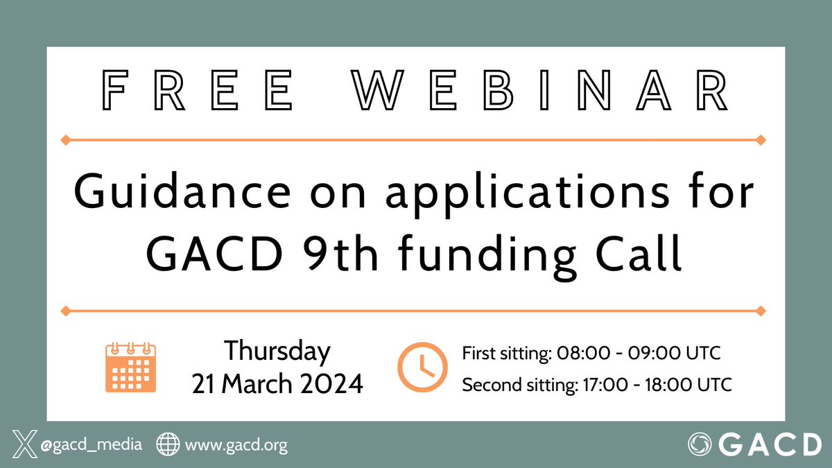 Exciting News!🌐 Are you thinking about applying for the GACD funding call? Join our webinar on 21 March 2024 to discuss the application process for our 9th funding call: Management of Multiple Long-Term Conditions. Secure your spot by registering: us02web.zoom.us/webinar/regist…