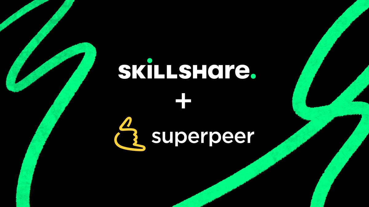 Exciting news! Superpeer has been acquired by @Skillshare, a learning platform reaching millions of creative learners around the world 🌍 💚 Read more: skl.sh/3Pm5Wmr