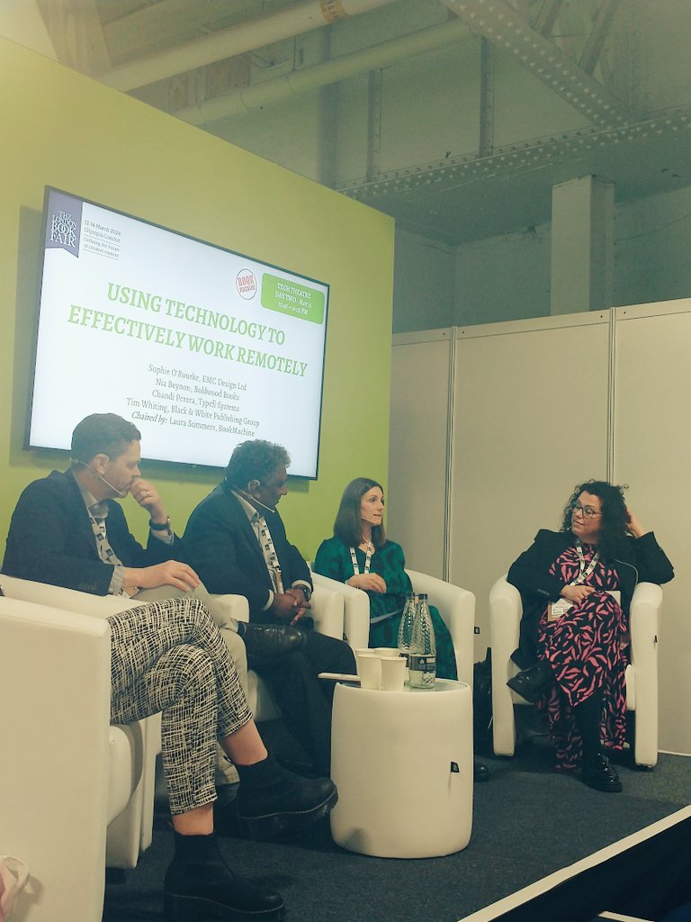 Hearing more about how others are using #tech at the @BookMachine panel, chaired by @LauraSummersNow 💻📱#lbf24