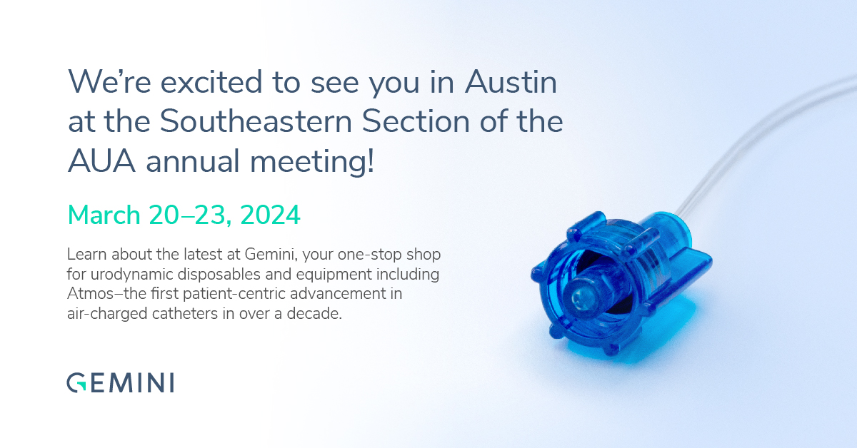 Austin, we're coming to #AUA! From March 20 to 23, come network with Gemini and your urology colleagues from across the nation.

geminimedtech.com/resources-even… 

#Urology #Urodynamics #UrologyNews #UrologyLife #UrologyEvents