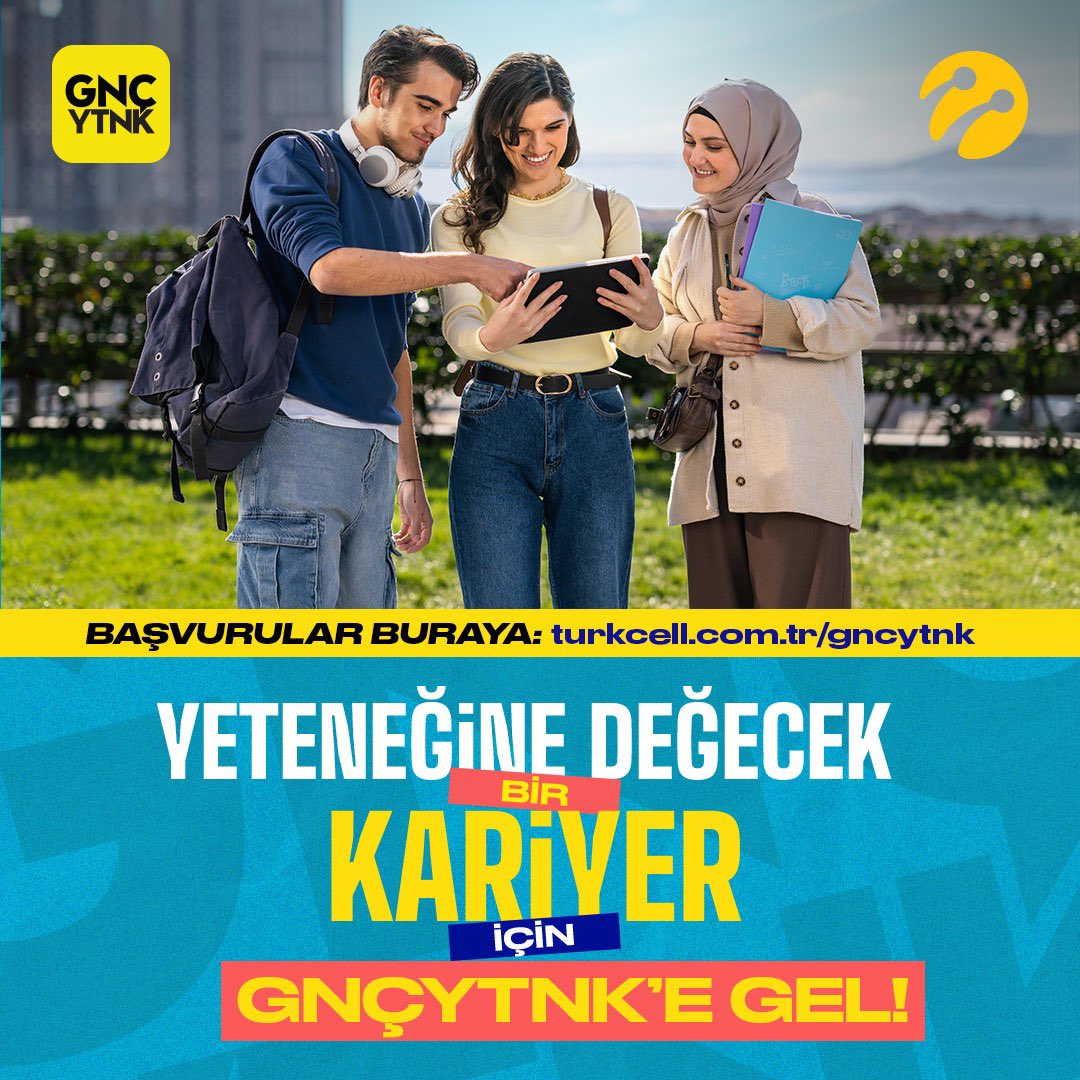 ieeehku's tweet photo. #GNÇYTNK2024 başvuruları başladı! 🤩,

Turkcell'de yeteneğine değecek bir kariyerin kapılarını aralayacak ilk adımı atmak için beklemeye değmez. Sen de yeni mezun veya 4.sınıfsan GNÇYTNK Full Time'a, 3.sınıfsan GNÇYTNK Part Time'a başvurabilirsin. https://t.co/Zk4zNqeUJw