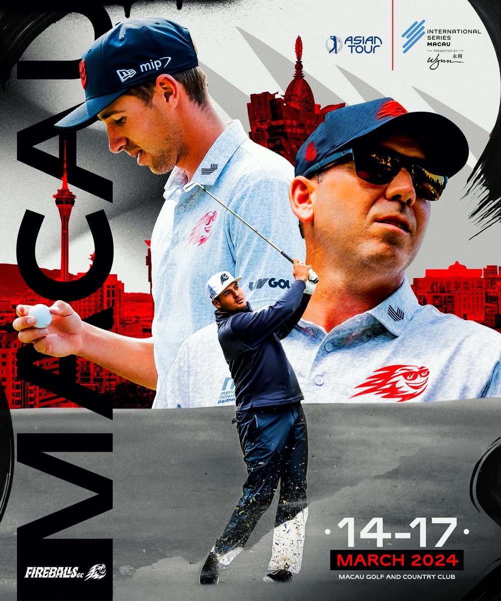 fireballsgc_'s tweet photo. Good luck to Sergio, David and Eugenio in this week’s International Series event in Macau 🔥.

Let’s go, guys!

#LIVGolf #FireballsGC https://t.co/ydlXuZthFF