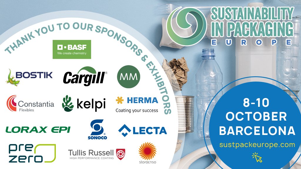 Thank you to all our confirmed 2024 sponsors &amp; exhibitors! <a href="/BASF/">BASF</a>, <a href="/bostik/">Bostik</a>, <a href="/Cargill/">Cargill</a>, #MMGroup, #ConstantiaFlexibles, #Kelpi, #HERMA, <a href="/LoraxCompliance/">Lorax EPI</a>, <a href="/Sonoco_Products/">Sonoco</a>, <a href="/LectaGroup/">Lecta Group</a>, <a href="/PreZero_ES/">PreZero España</a>, #TullisRussell &amp; <a href="/storaenso/">Stora Enso</a> sustainability-in-packaging.com/sustainability…