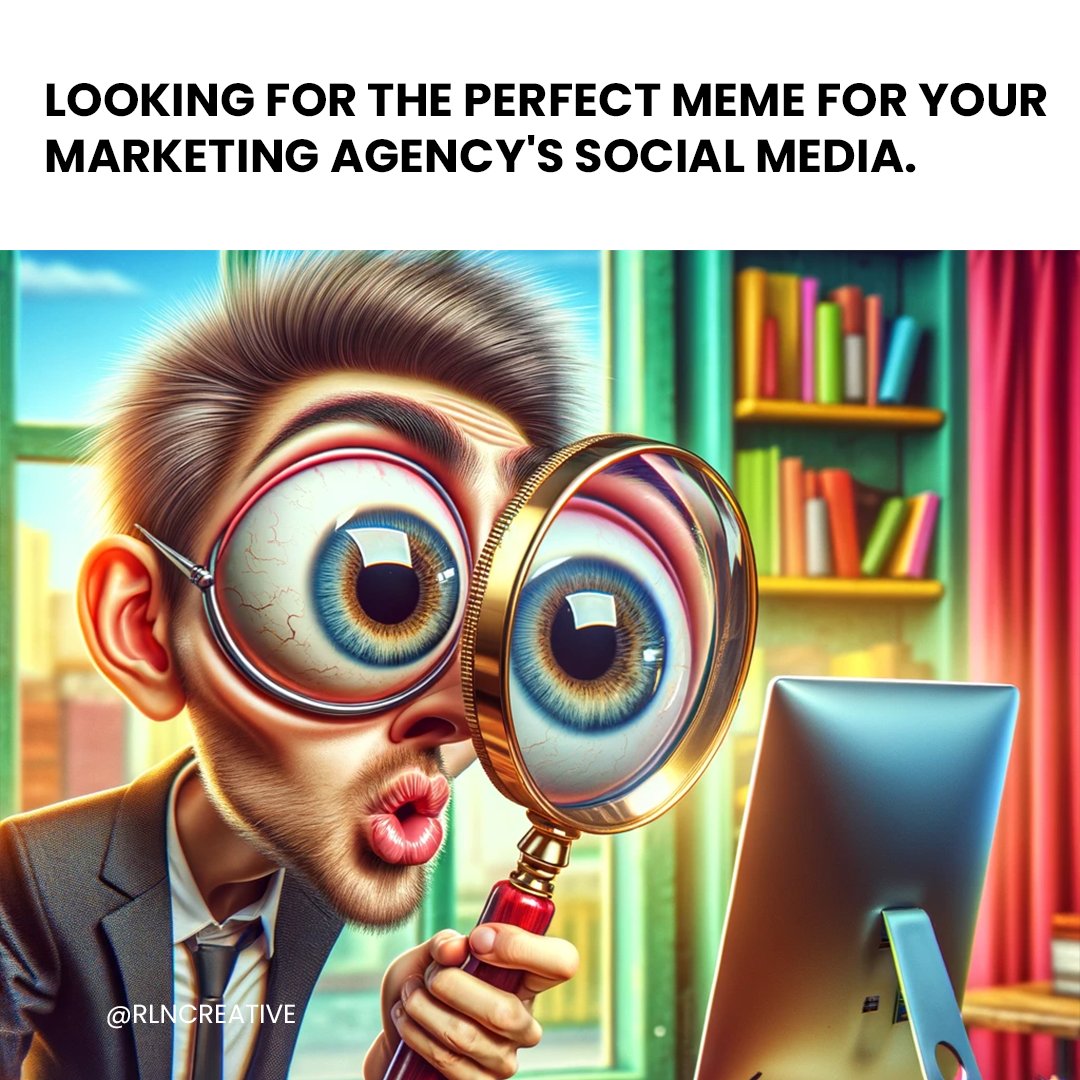 RlnCreative's tweet photo. The quest for the perfect meme is real! 😅  #Marketing #Meme #MarketingGoals #FunTimes #TargetAudience #Creative #MarketingAgency https://t.co/M3SVPuHPgd