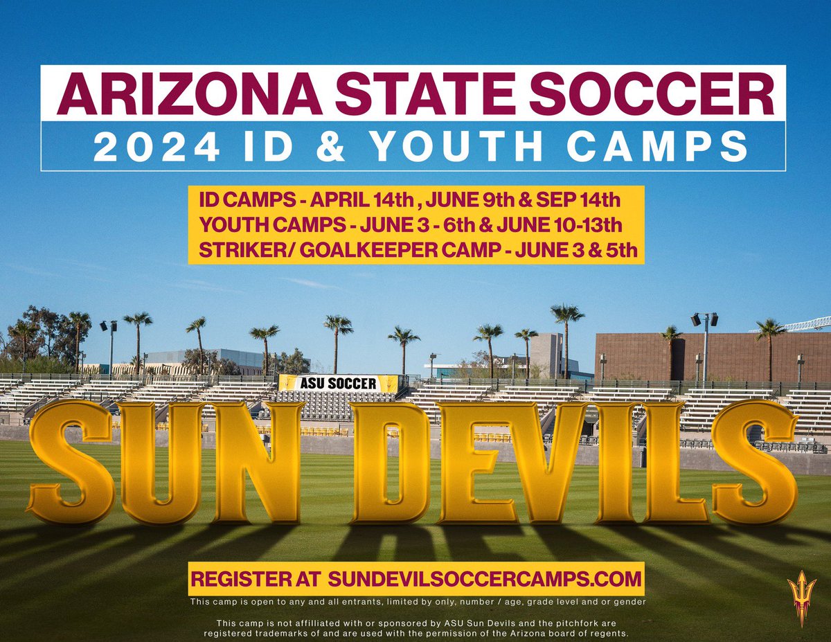 It’s almost time to go camping with Sun Devil Soccer! Register here: bit.ly/48P5bJv #ForksUp ///#O2V