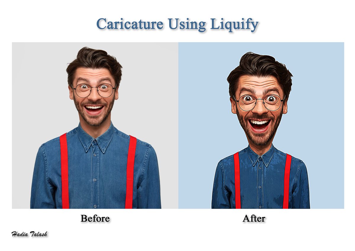 HadiaTalash's tweet photo. Caricature by using Liquify in Photoshop 

@Kawsar_Ashtari @CodeToInspire 
#photoshop #caricature #Graphic #AfghanGirlsDesign https://t.co/0a8v0z2aMg