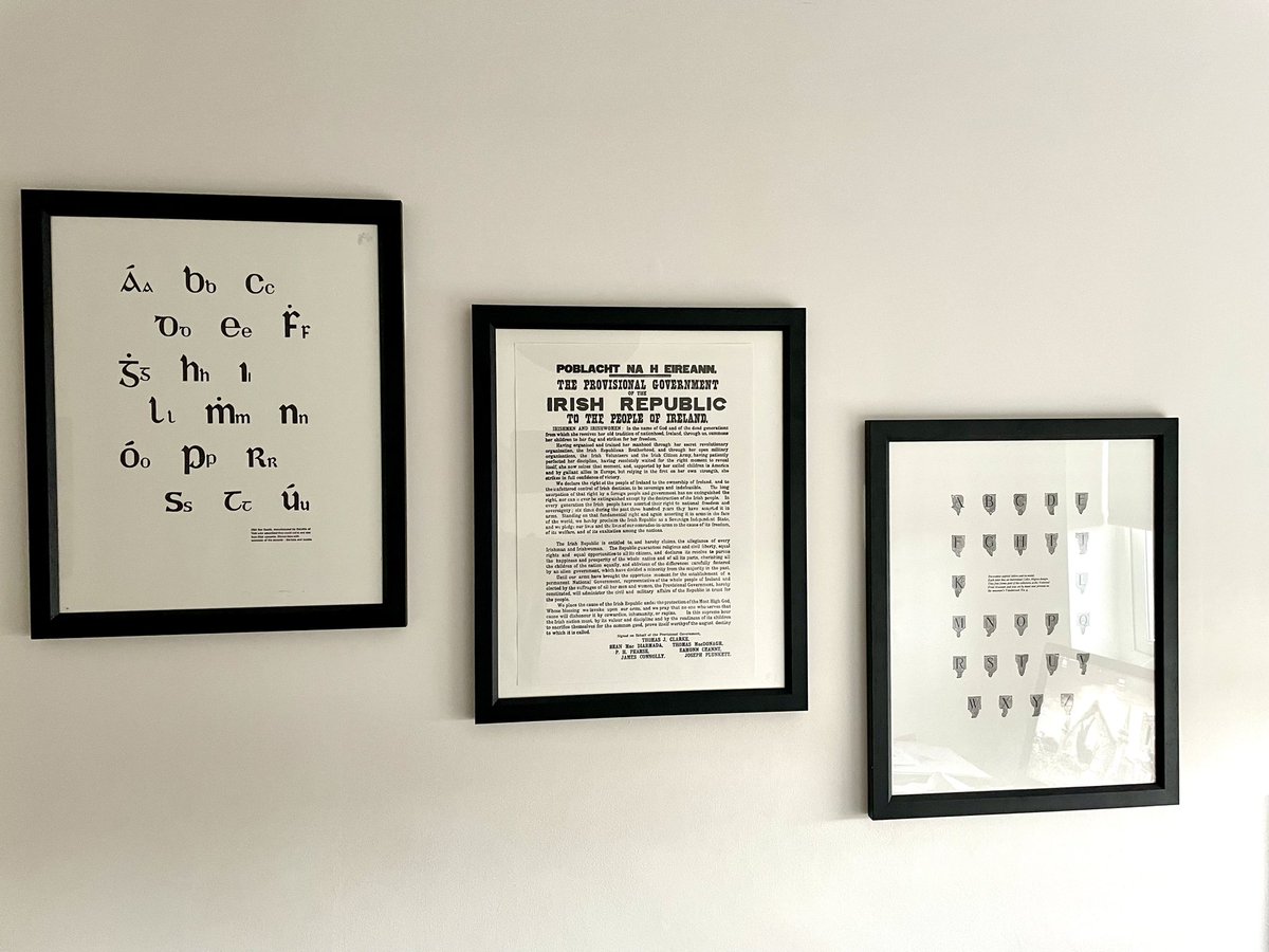 The prints from the <a href="/NatPrintMuseum/">NationalPrintMuseum</a>  all finally hanging on my wall. The one on the right is a ‘Miss inky fingers’ original and I love it. I miss inking up and am well overdue a visit.