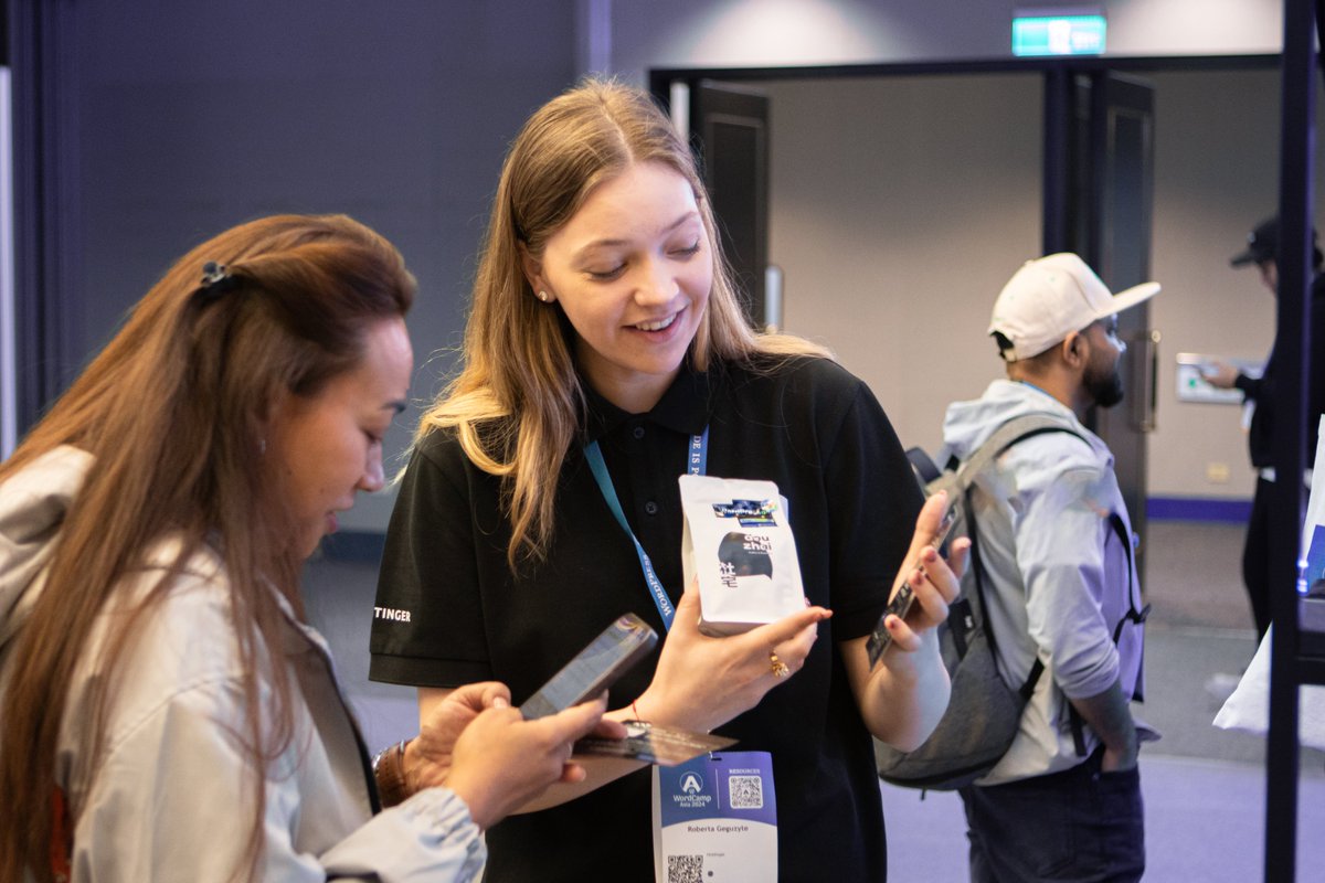 Hostinger's tweet photo. Throwback to an incredible weekend at #WordCampAsia in Taiwan! 🇹🇼 

The time flew by meeting amazing people, gathering insights, and chatting with business owners. We're thrilled to spotlight our client’s business with “WordPresso” - homemade roasted beans by Tino Tu from @douzhai_coffee, powered by Hostinger & WordPress.

Thanks to all who made this event unforgettable. Stay tuned for the next WordCamp in Torino, Italy! ✨🌟 #WCAsia #WordPress #WebHosting