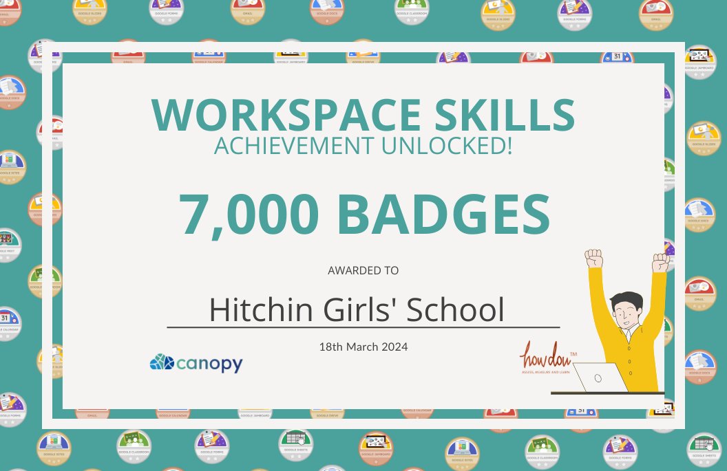 Canopy (@canopycic) on Twitter photo 🙌 Congratulations to <a href="/HitchinGirls/">Hitchin Girls' School</a> for earning over 7,000 #WorkspaceSkills badges!!
Awesome work, keep them coming! ⭐️⭐️
<a href="/howdounet/">@howdounet</a> 🙌 Congratulations to <a href="/HitchinGirls/">Hitchin Girls' School</a> for earning over 7,000 #WorkspaceSkills badges!!
Awesome work, keep them coming! ⭐️⭐️
<a href="/howdounet/">@howdounet</a>
