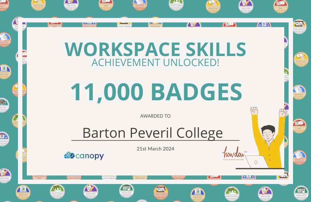 Canopy (@canopycic) on Twitter photo 🙌 Congratulations to @bartonpeveril for earning over 11,000 #WorkspaceSkills badges!!
Awesome work, keep them coming! ⭐️⭐️
<a href="/howdounet/">@howdounet</a> 🙌 Congratulations to @bartonpeveril for earning over 11,000 #WorkspaceSkills badges!!
Awesome work, keep them coming! ⭐️⭐️
<a href="/howdounet/">@howdounet</a>