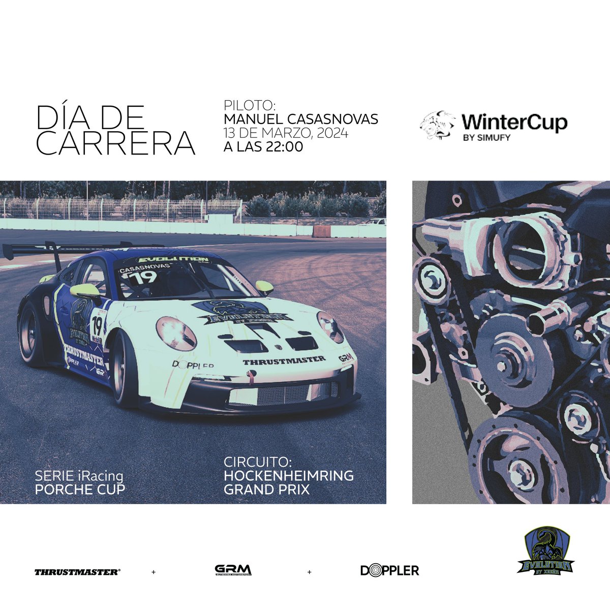 🏁🏎️🏁
Día de Carrera

Hoy debuta en la Winter Cup de <a href="/simufy/">Simufy</a>  nuestro piloto <a href="/Manu_Casasnovas/">Manu Casasnovas</a>, mucha suerte y a demostrar de que pasta estás hecho crack!!!

Sigue la carrera en:
twitch.tv/rinconracingtv