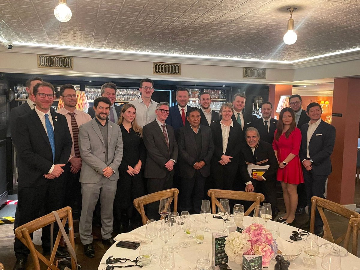 Honoured to have attended the International Lithium Association event on Monday night, where representatives from the Bolivian and UK governments, including the Vice President David Choquehuanca, met to discuss how Bolivia can ensure a sustainable future for its #lithium industry