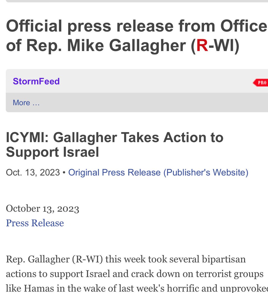 Roots_Action's tweet photo. Well… who is the #1 contributor to the TikTok ban bill’s author, Rep. Mike Gallagher? That’s right - AIPAC https://t.co/Mn7y1WXEWr