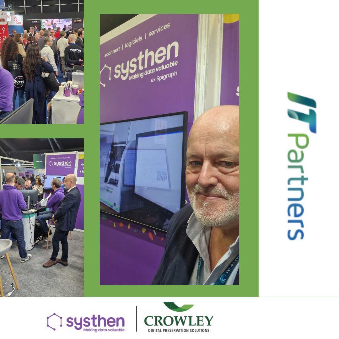 CrowleyScans's tweet photo. Crowley's, International Resale Manager, Duncan and partner, systhen are having a great time at the IT Partners event today! Stop by to ask them any #digitization questions you have on #microform scanners or check out our website for more info: https://t.co/piuRPHo7mn https://t.co/2VsgEHgOWT