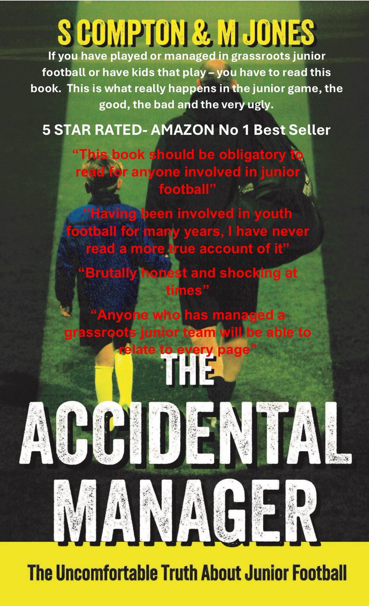Buy your copy of the highly rated - Amazon best seller - ‘The Accidental Manager’ from theaccidentalmanager.uk If you have played or managed junior grassroots football teams or have kids who play - you will not be able to put it down!! ⚽️⚽️ @accmanagerbook
