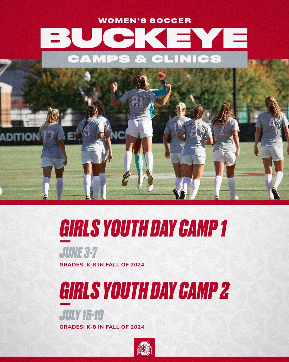 We are excited to bring back our youth soccer day camps for this summer ⚽️☀️Registration is now open and information can be found at: ohiostatebuckeyes.com/sports/2018/6/…