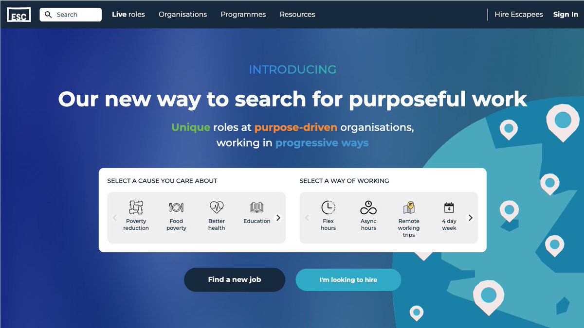 Escape the City (@escthecity) on Twitter photo A refreshed, revived, reimagined *new* <a href="/escthecity/">Escape the City</a> is here!💥
Yes you heard us - we've launched a brand new site to help more people land more meaningful roles. We've added AI job matching, enhanced search filters and a new volunteer feed.
Check it out > bit.ly/3quTBkg A refreshed, revived, reimagined *new* <a href="/escthecity/">Escape the City</a> is here!💥
Yes you heard us - we've launched a brand new site to help more people land more meaningful roles. We've added AI job matching, enhanced search filters and a new volunteer feed.
Check it out > bit.ly/3quTBkg