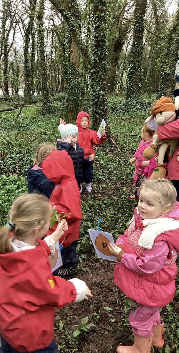 Another fabulous outdoor adventure at forest school today! 🌳🌲🍀🌿🌱🍁The children worked brilliantly as a team to find the hidden message and the golden egg! 🪺🐣#PasgHapus #healthyconfidentindividuals #outdoorlearning