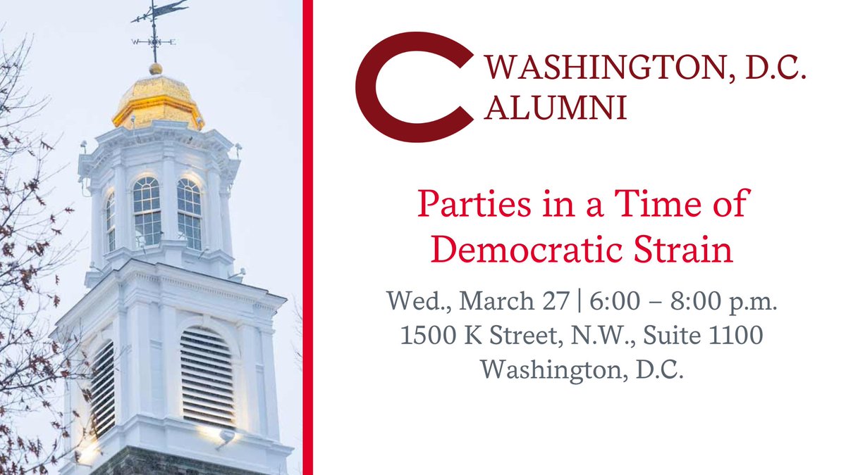 Washington, D.C. Alumni: Hear about the complexities and historical context behind the current state of American political parties with Associate Professor Sam Rosenfeld and Amanda Terkel ’04.

bit.ly/3TfP2Hh