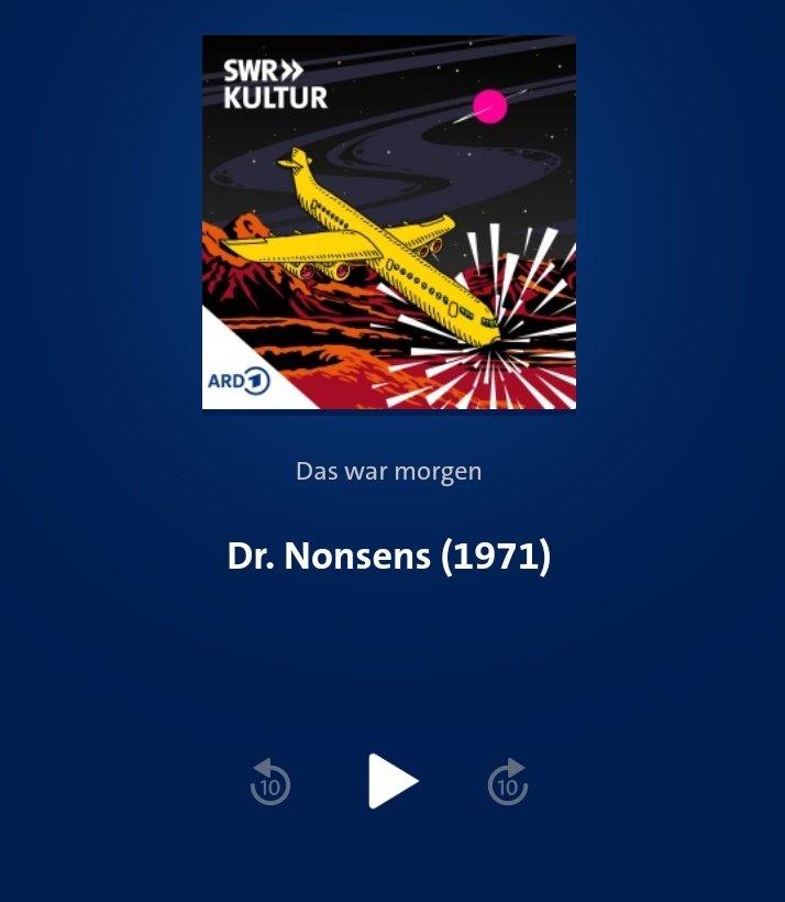 Es ist Mittwoch, also ist es Zeit für eine neue Folge des #sciencefiction Podcast "Das war Morgen" von <a href="/hermannbella/">Dr. Isabella Hermann</a> und <a href="/aiki_mira/">Aiki Mira</a>. Diesmal mit einem (juristischen) Hörspiel aus dem Jahr 1971: "Dr. Nonsens"
ardaudiothek.de/episode/das-wa…