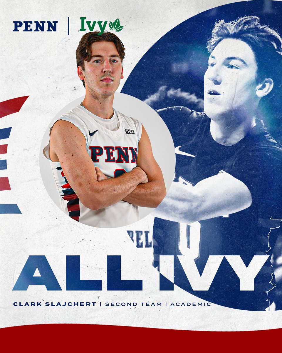 Congratulations to CLARK, a second-team All-Ivy selection by the Ancient Eight coaches! Well deserved, glad he got recognized even though he missed nearly half the conference season. 📰 bit.ly/3IyM23I #Whānau | #FightOnPenn 🔴🔵🏀