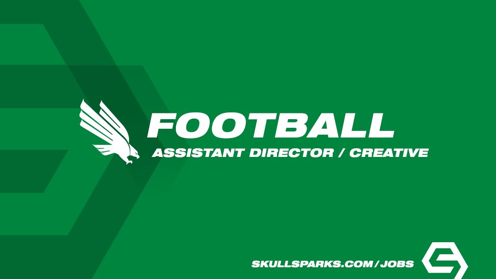 SkullSparks's tweet photo. New opportunity with @MeanGreenFB
Assistant Director, Football Creative
Denton, Texas
https://t.co/qWJULafLef

https://t.co/ly28ADo6WL https://t.co/3sa8HbzRq6