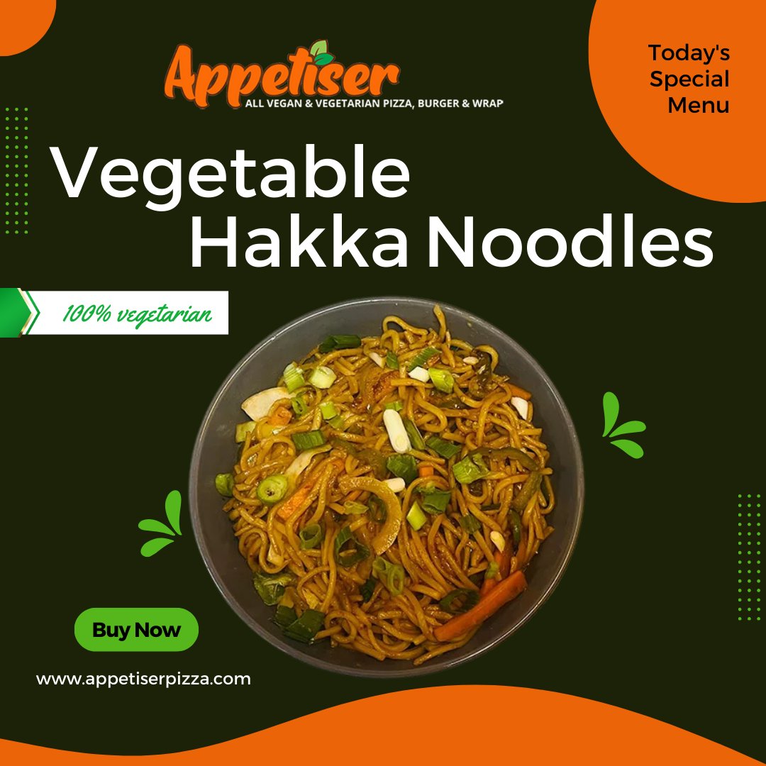 Appetiser's fresh & flavorful Hakka Noodles🍜packed with colorful veggies🥬& aromatic spices are guaranteed to transport you to the streets of Asia✨

#hakkanoodles #noodles #chinesefood #desichinese #indochinese #noodlesinlondon #noodlesinfeltham #Appetiserpizza #vegan #feltham