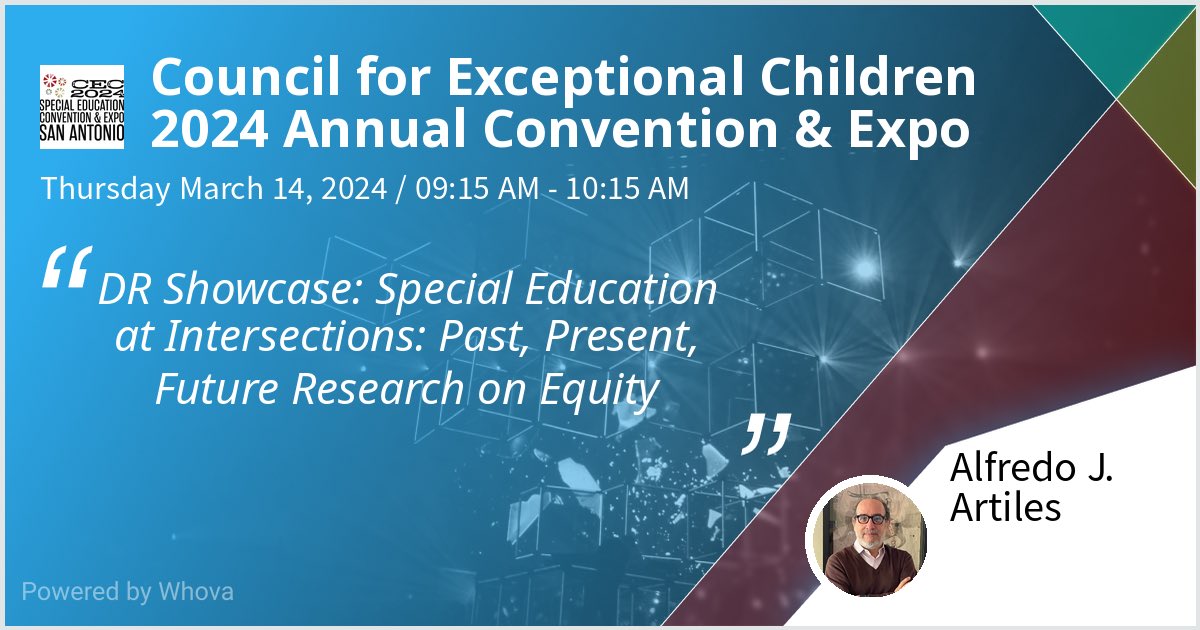 I am speaking at Council for Exceptional Children 2024 Annual Convention & Expo. Please check out my talk if you're attending the event! #CEC2024 - via #Whova event app