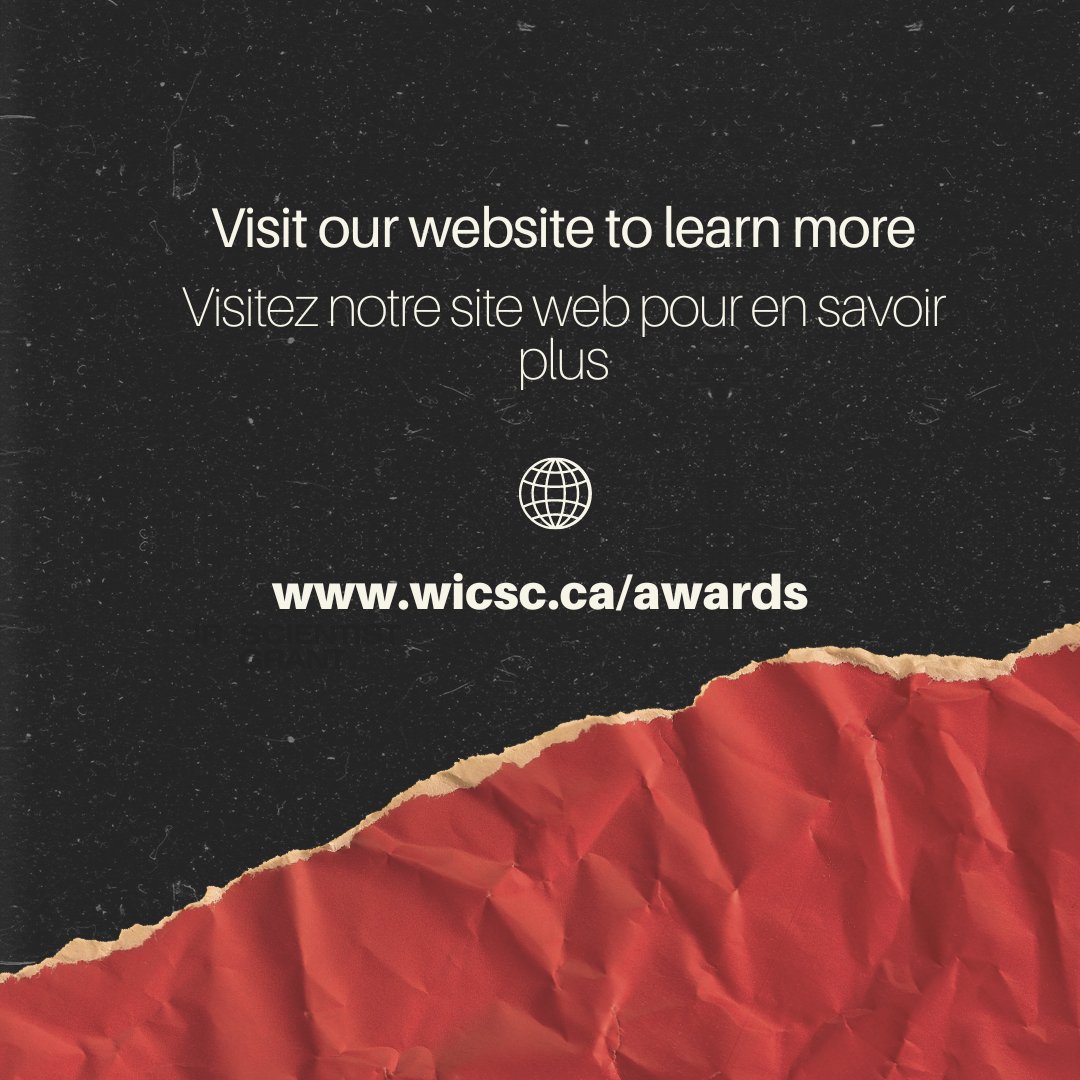 Check out the 2 awards offered by WiCSC+! 
*Both award deadlines are MARCH 31st*
...............................................................................
Découvrez les 2 prix offerts par WiCSC+ ! 
*Les deux dates limites pour les prix sont le 31 MARS*