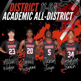 Congratulations to our guys for their Academic All District selections!

Allen Widjaja
Israel Awoyemi
Jason Juiye
Braylen Smith

#TrustTheWork