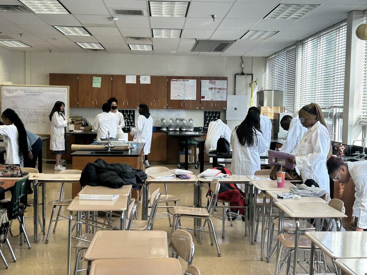 PICTURE MAIL. @PLTWorg Biomedical Science students at @MilfordMillAcad wearing lab coats for the 1st time in class to simulate industry expectations. Preparing for #SuccessAfterBCPS! @CTE_BaltCoPS @MMA_PLTWBiomed