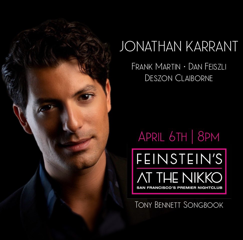 When I come to you, San Francisco, your golden sun will shine for me… I’m so looking forward to performing at @FeinsteinsSF at the Nikko on Saturday, April 6th in San Francisco.