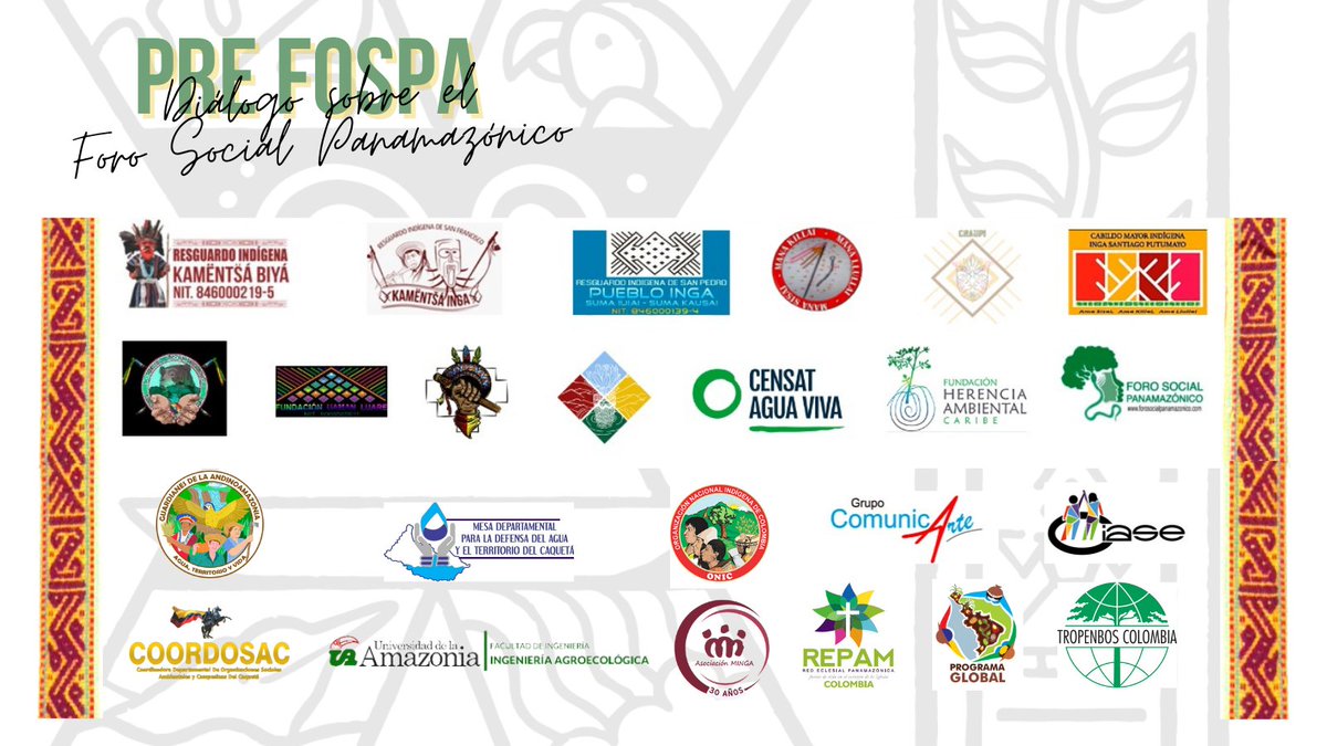 Junto a orgs sociales de Putumayo, Caquetá, Amazonas y Vichada nos damos cita este 16 de marzo en la puerta de la Andinoamazonía colombiana, para dialogar sobre el Foro Social Panamazónico y nuestra participación en el XI Fospa que se desarrollará en Bolivia. #FOSPAColombia