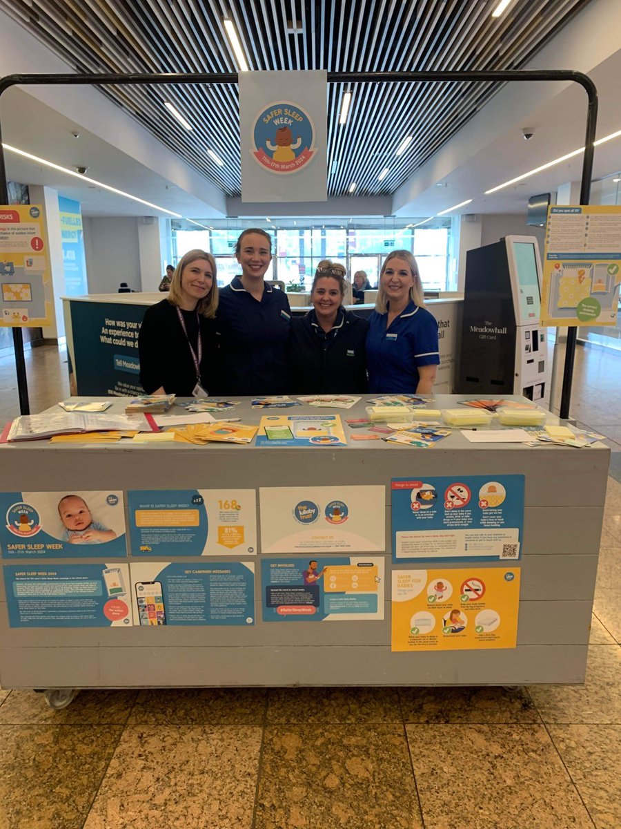 #Doncaster Health Visiting team are working with colleagues from across #southyorkshire to spread the #safersleep message this week speaking to new parents, parents to be and their families in @LoveMeadowhall shopping centre #SaferSleepWeek @LullabyTrust
