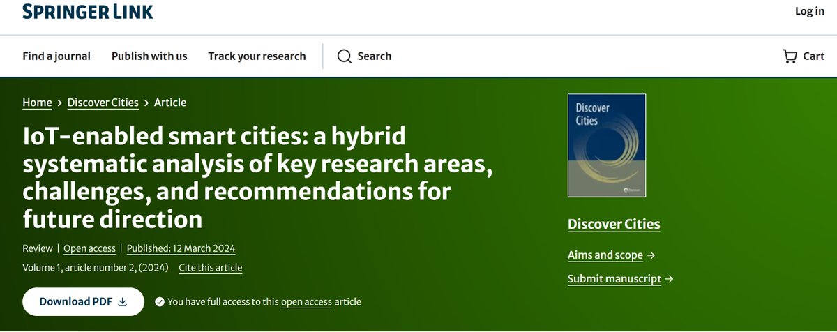 Dr Mohataz Hossain (@mohataz_ar) on Twitter photo New Paper Alert! Please share!!
link.springer.com/article/10.100…
We are glad to share our recent publication in the Journal of Discover Cities - Another amazing international research collaboration to discuss IoT in Smart Cities.
#IoT #SmartCities #SmartTechnology <a href="/sheffhallamuni/">Sheffield Hallam University</a> New Paper Alert! Please share!!
link.springer.com/article/10.100…
We are glad to share our recent publication in the Journal of Discover Cities - Another amazing international research collaboration to discuss IoT in Smart Cities.
#IoT #SmartCities #SmartTechnology <a href="/sheffhallamuni/">Sheffield Hallam University</a>