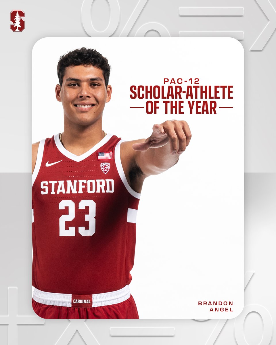 StanfordMBB's tweet image. Elite on the court, elite in the classroom. Congrats to @brandon_angel3, the @Pac12 Scholar-Athlete of the Year!

🔗: stanford.io/4caDs8Z #GoStanford