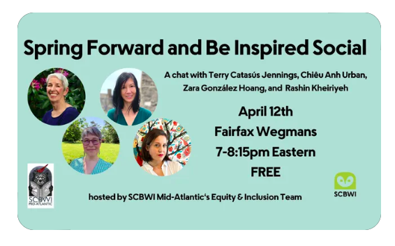 Join us for an in-person social hosted by SCBWI Mid-Atlantic's Equity & Inclusion team! Register here: scbwi.org/events/spring-…