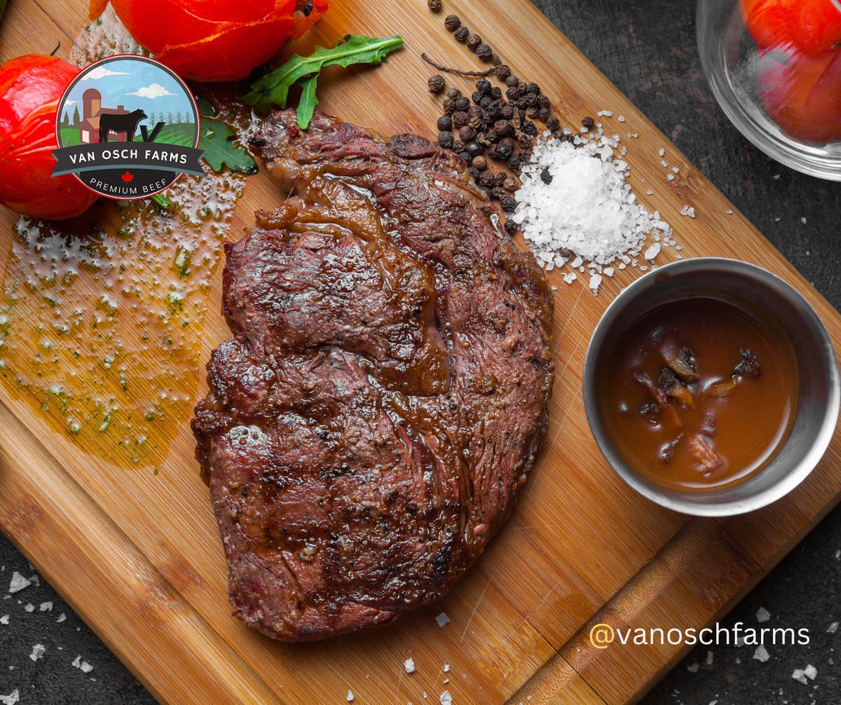 Sometimes keeping it simple is best. A great steak doesn't need a ton of spices when it comes from Van Osch Farms. Try it for yourself! #premiumbeef #cornfed #vanoschfarms #ontariofarmer #familyfarm #sustainability